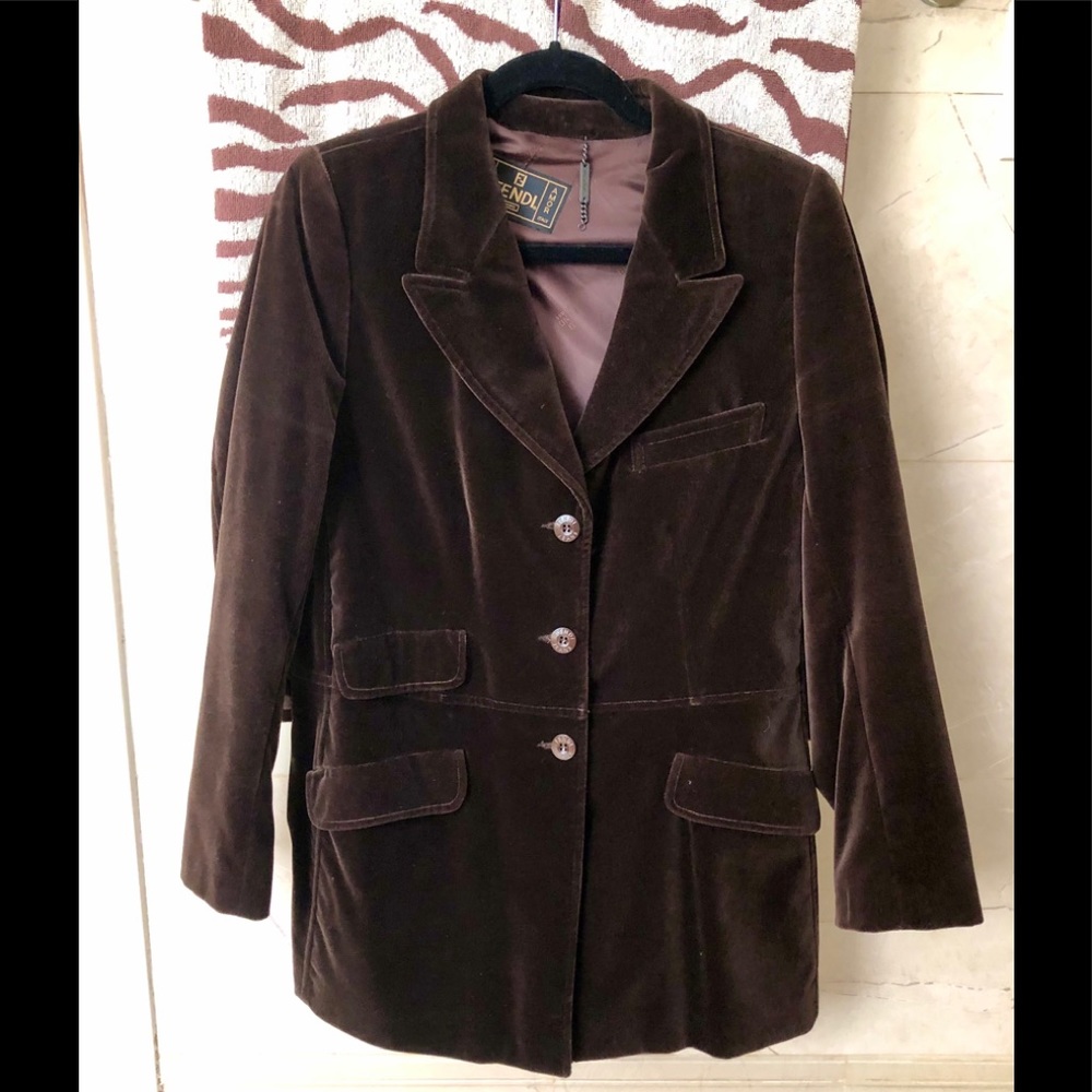 Classic Brown Velvet Fendi Blazer